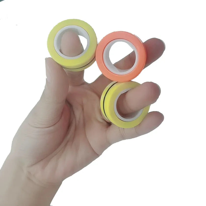 Magnetic Fidget Rings for Stress Relief, 3-Piece Set