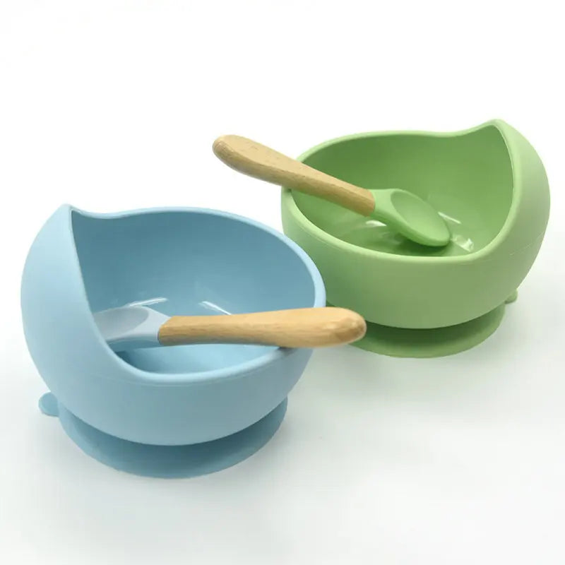 Baby Silicone Suction Bowl, Spoon & Water Bowl Set