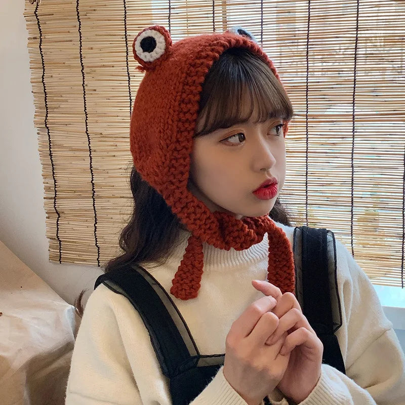 Women’s Frog Beanie Hat for Playful Winter Outfits