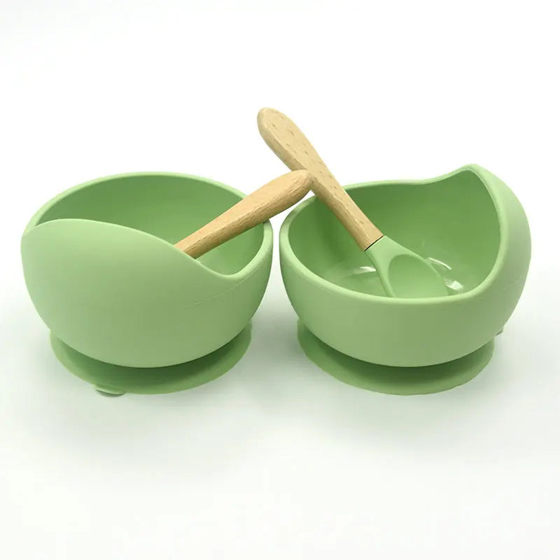 Baby Silicone Suction Bowl, Spoon & Water Bowl Set