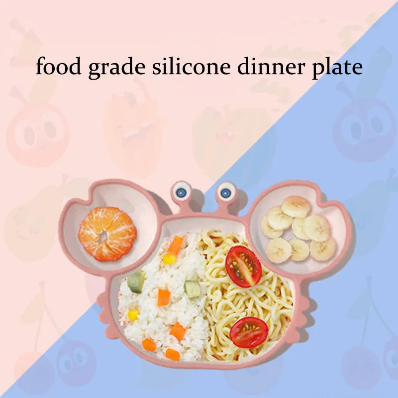 Silicone Baby Plate With Suction Base for Mealtime