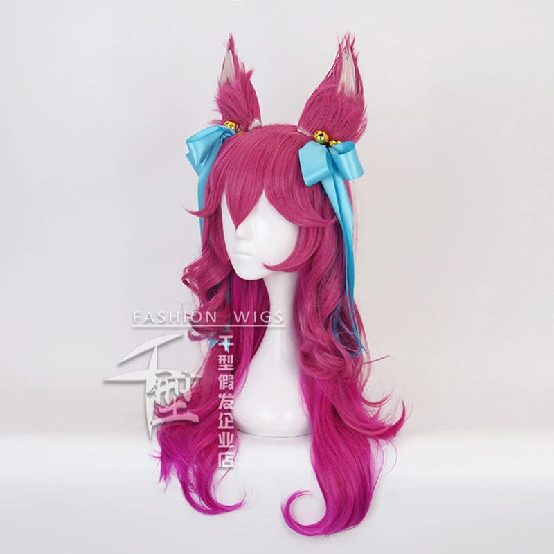 Spirit Blossom Ahri Cosplay Wig With Ears Headwear