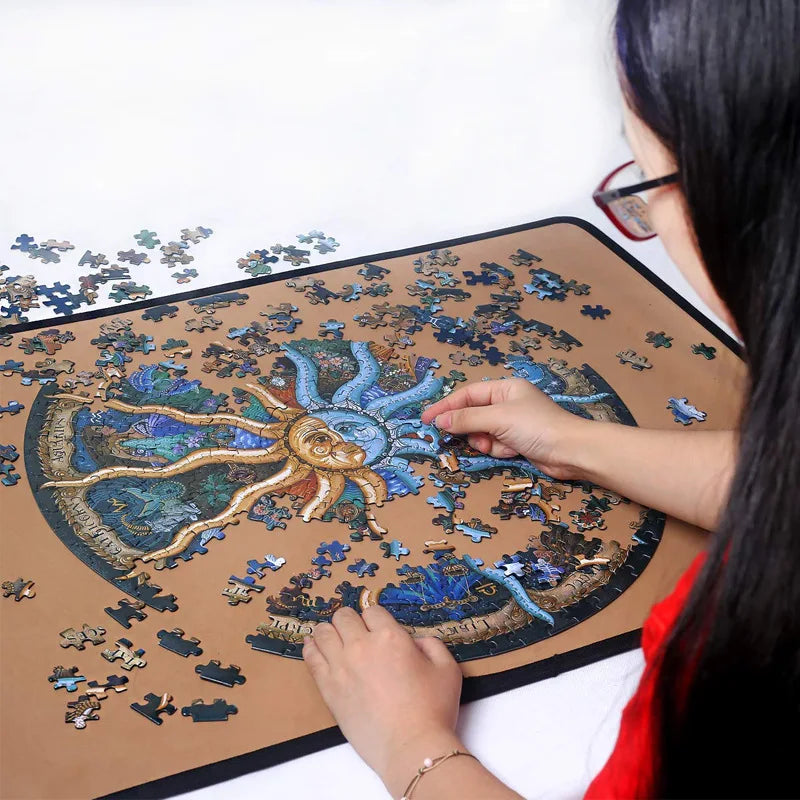 Round 3D Jigsaw Puzzle, 1000 Pieces for Adults & Kids