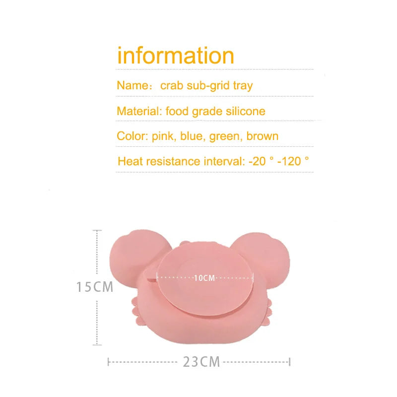 Silicone Baby Plate With Suction Base for Mealtime