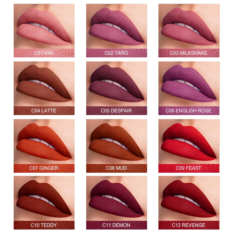IMAGIC 12-Shade Waterproof Matte Liquid Lipstick Kit