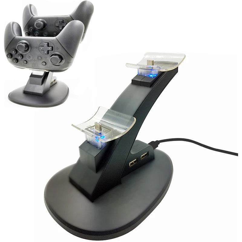 Switch Pro Controller Charging Dock with LED Indicator