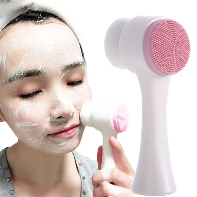 3D Double-Sided Facial Brush – Gentle Exfoliation & Deep