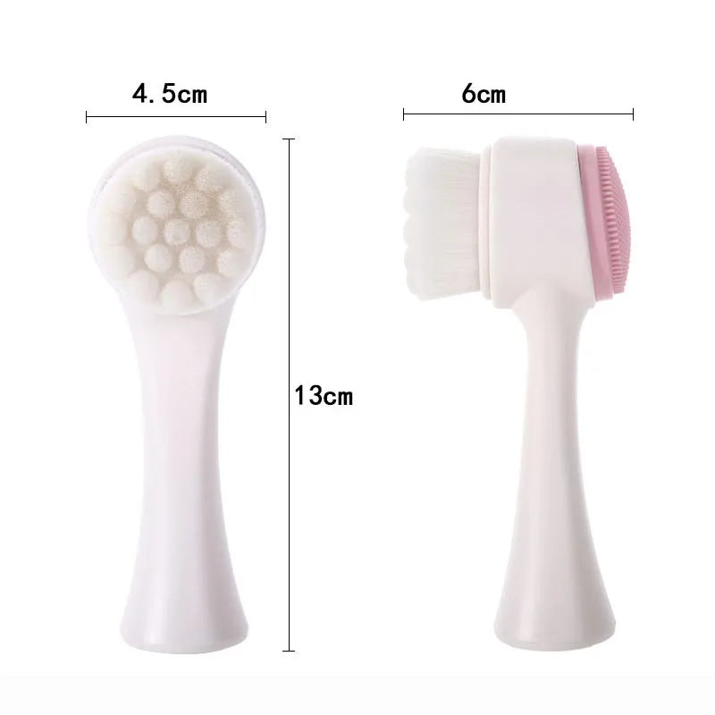 3D Double-Sided Facial Brush – Gentle Exfoliation & Deep
