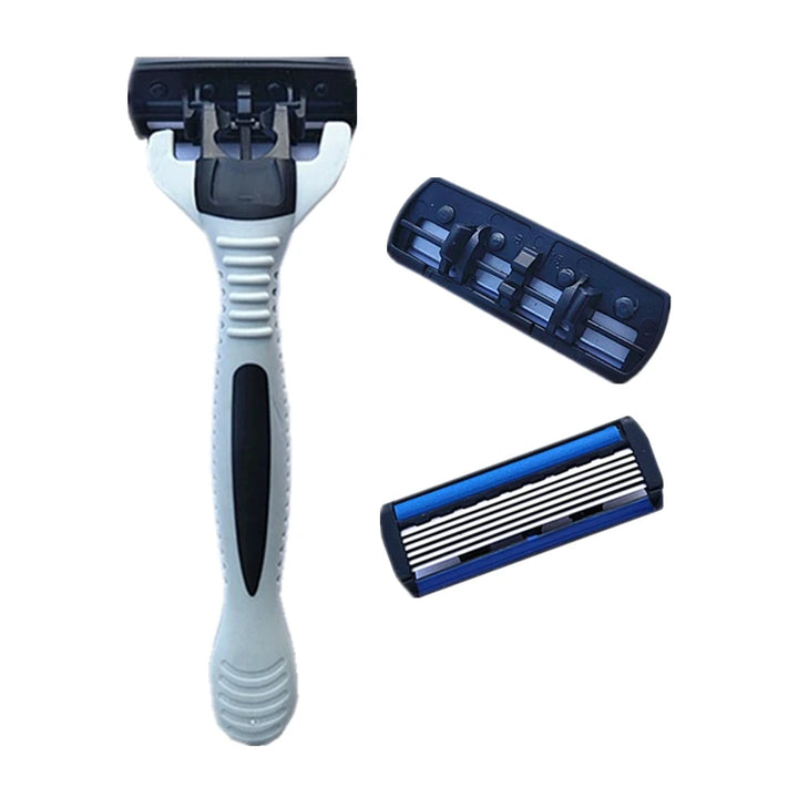 7-Piece Men's Shaving Set — Razor + 6 Blades for Smooth Shave