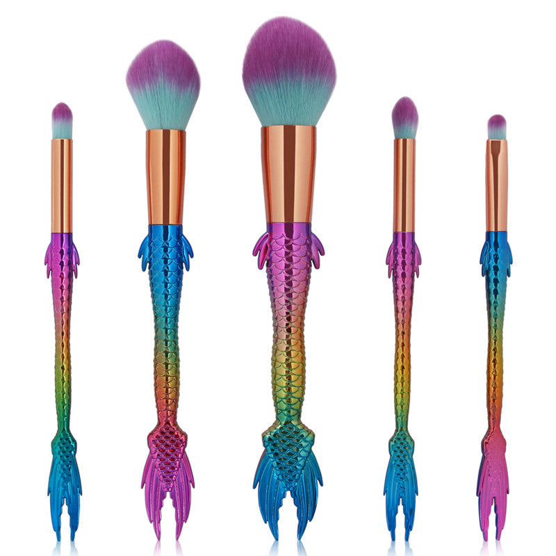 Mermaid Makeup Brush Set for Smooth, Even Application