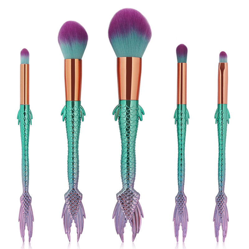 Mermaid Makeup Brush Set for Smooth, Even Application