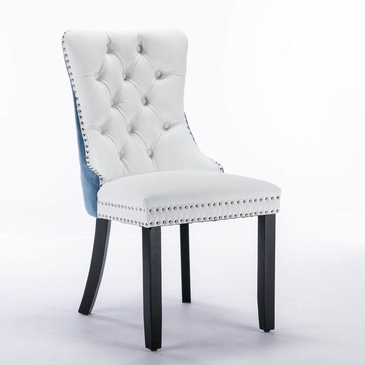 Tufted Modern Dining Chairs Set of 2 with Velvet Accents