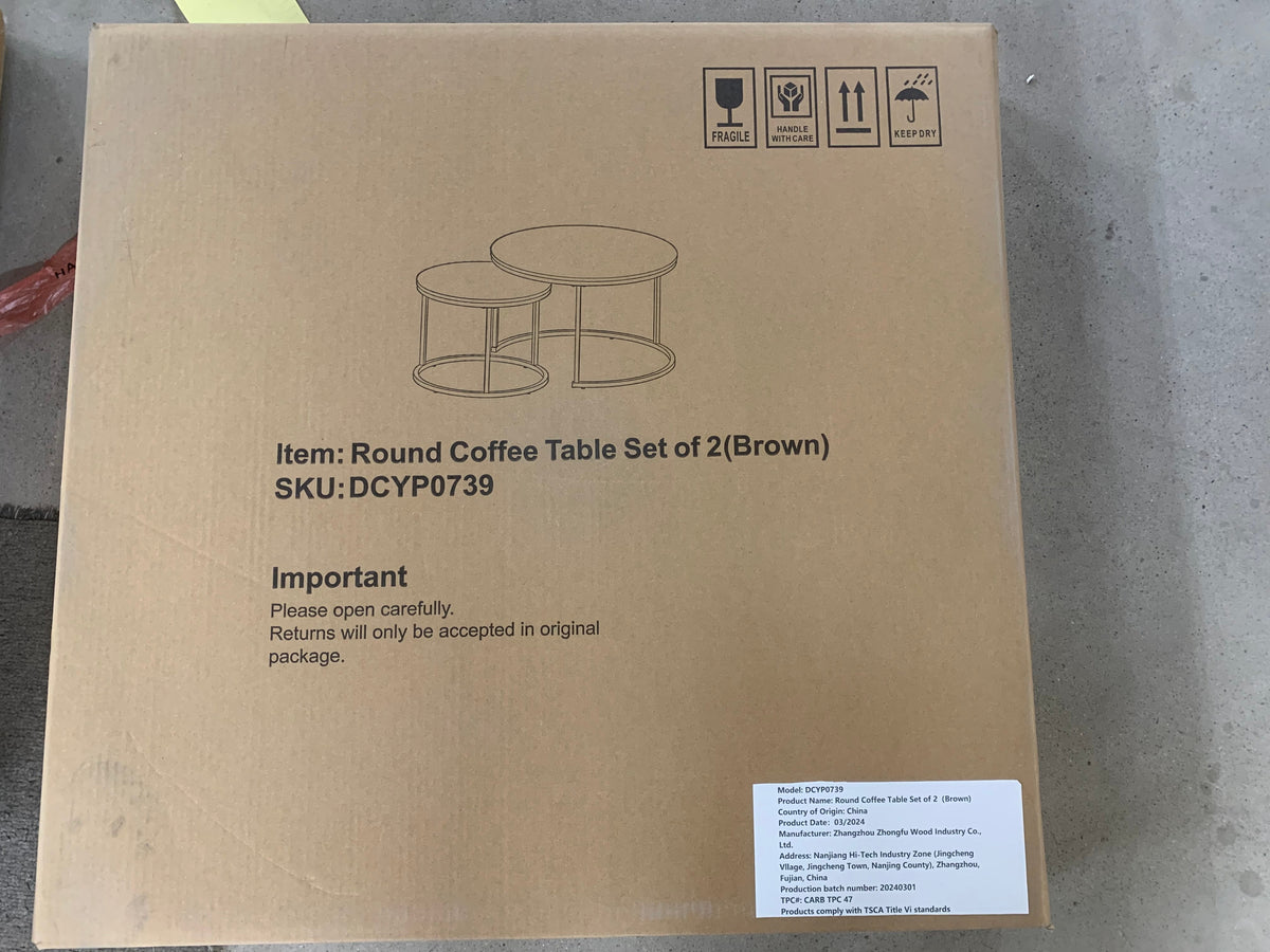 Nesting Round Coffee Table Set: Save Space, Industrial Style