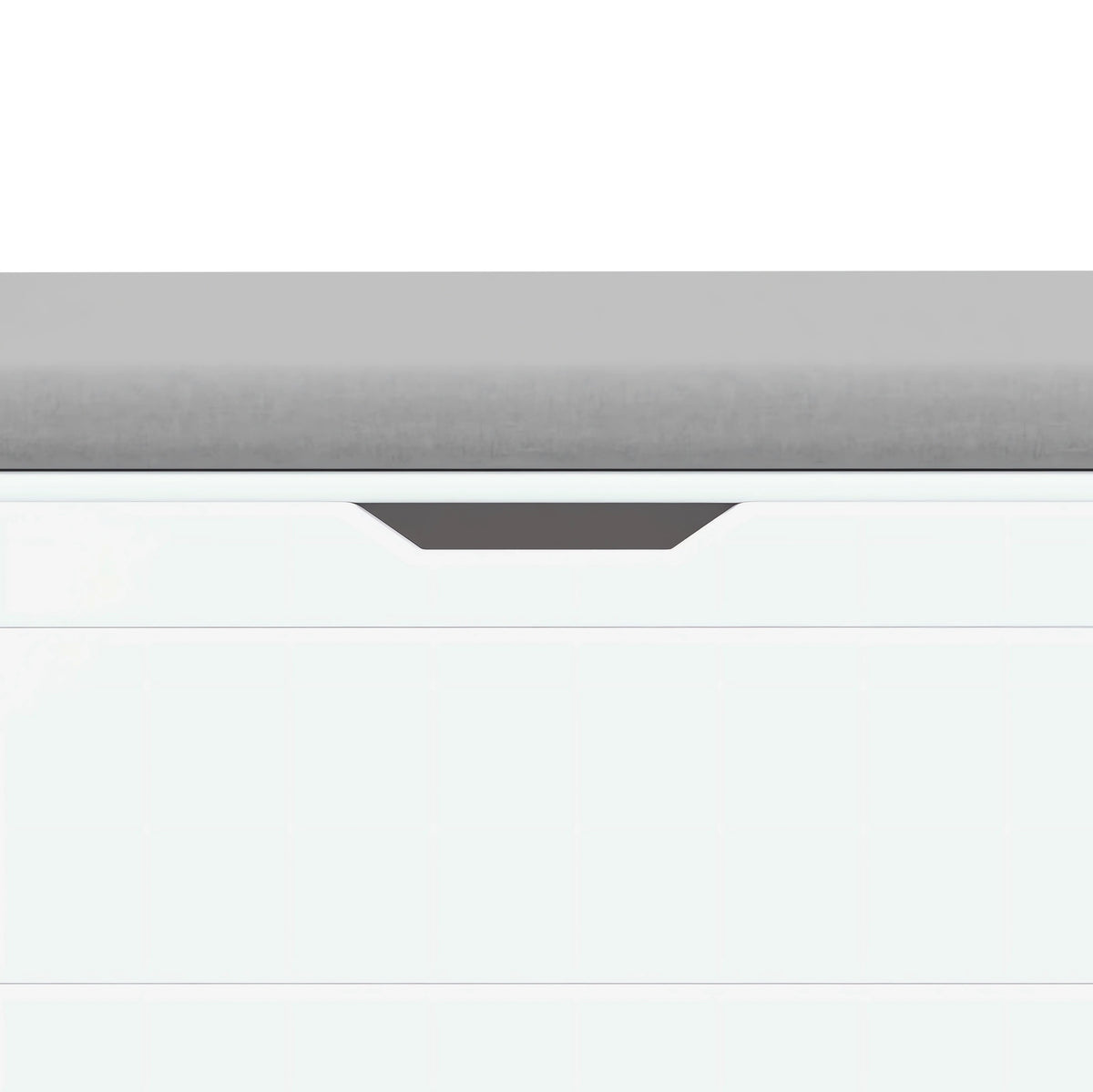White Toy Box Bench with Cushioned Seat for Playroom