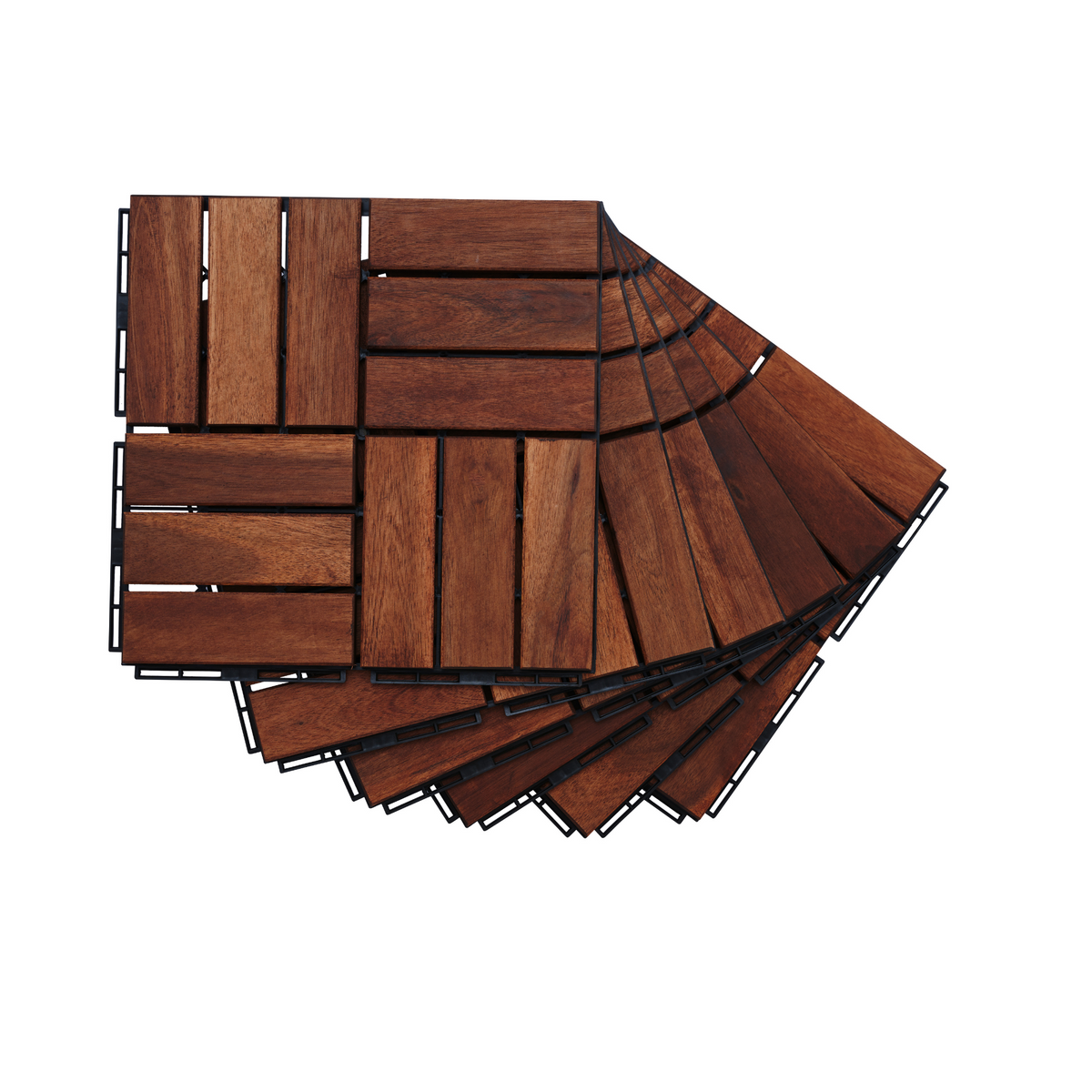 Acacia Deck Tiles 12x12 Interlocking Outdoor Flooring