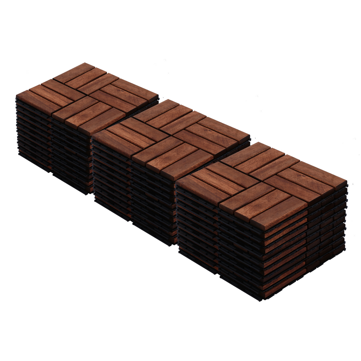 Acacia Deck Tiles 12x12 Interlocking Outdoor Flooring