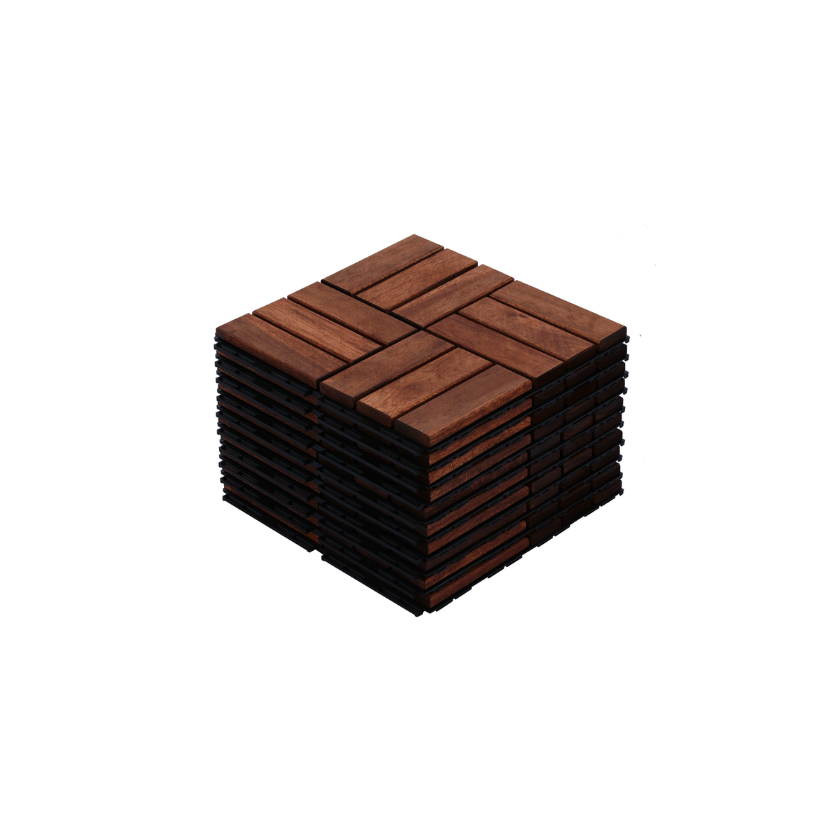 Acacia Deck Tiles 12x12 Interlocking Outdoor Flooring