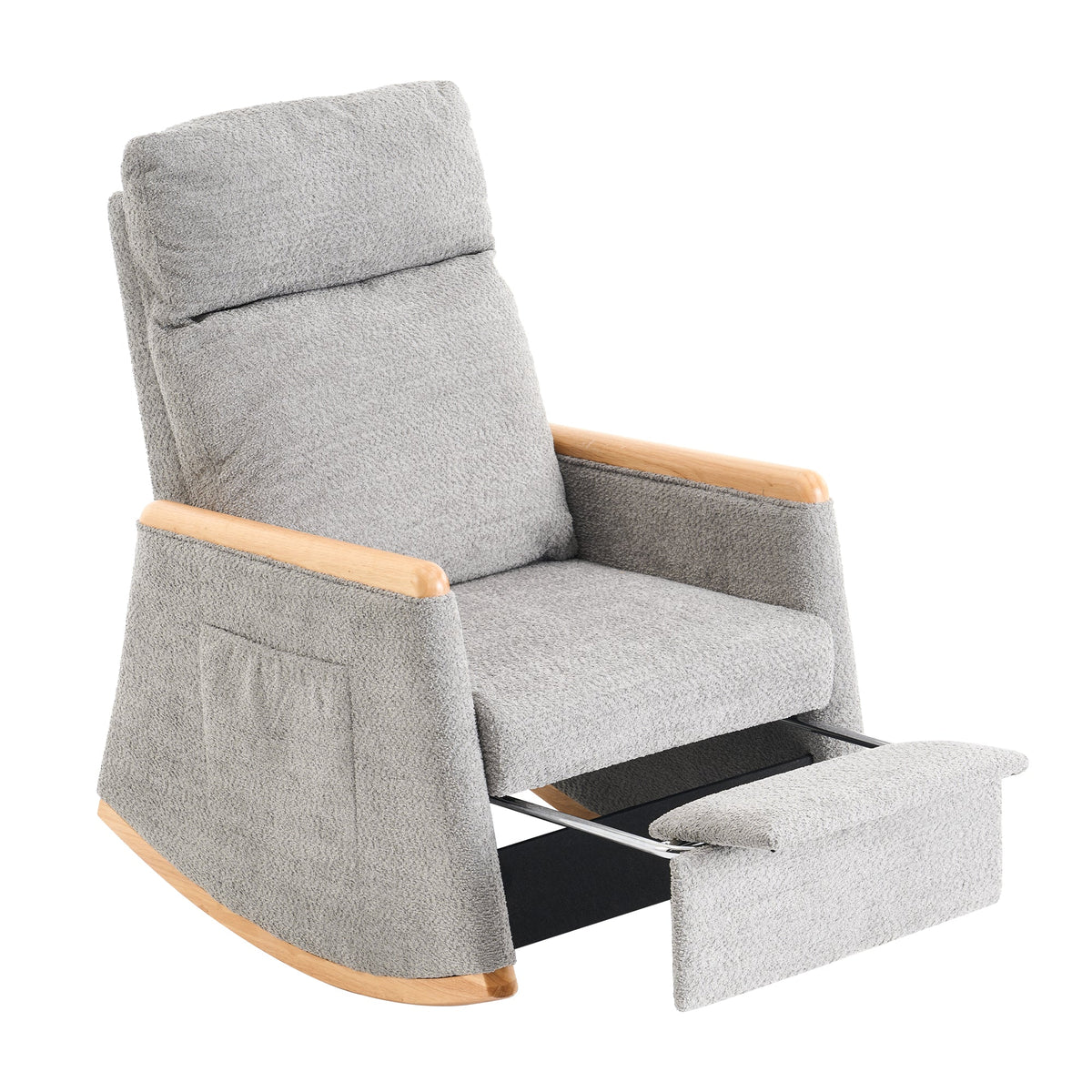 Rocking Chair with Footrest and High Back for Reading