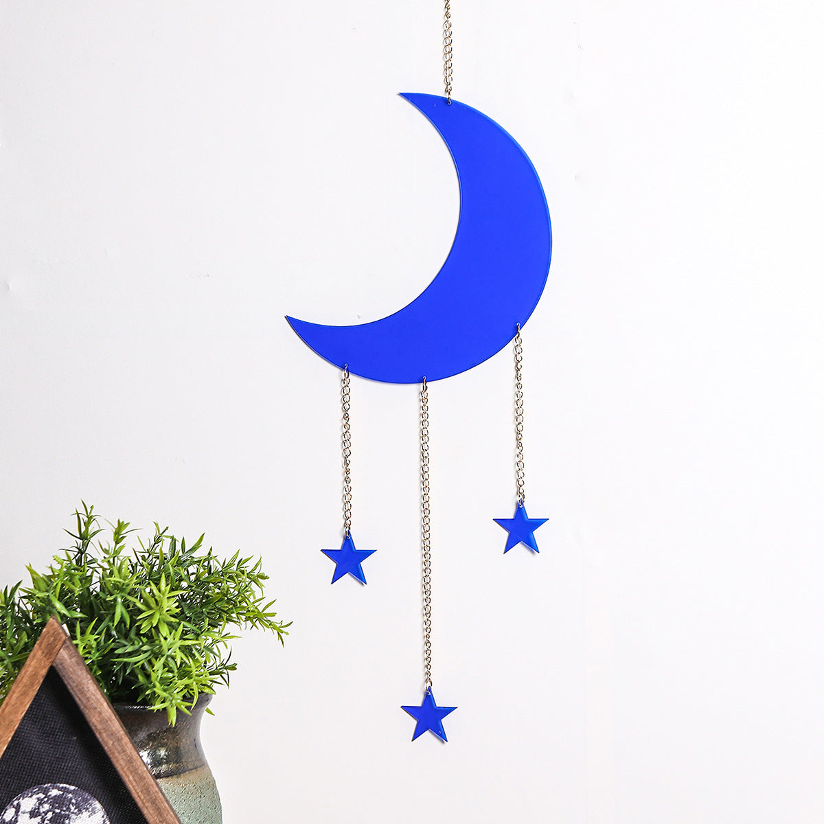 Acrylic Blue Moon Wall Hanging for Whimsical Decor