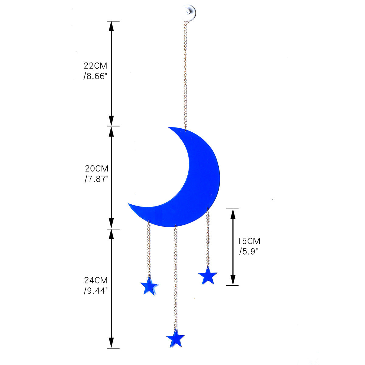 Acrylic Blue Moon Wall Hanging for Whimsical Decor