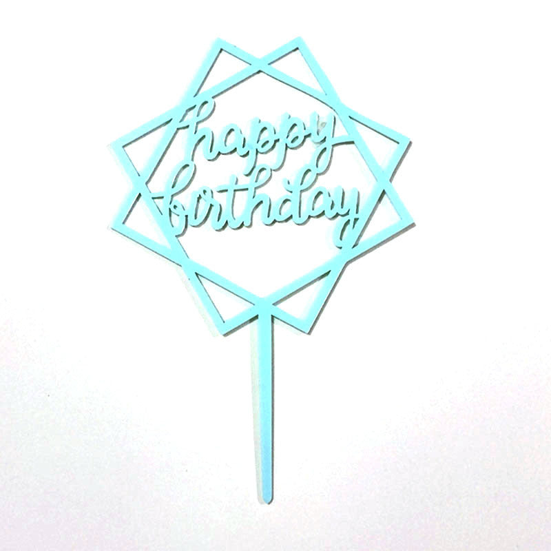 Mirror Gold Acrylic Happy Birthday Cake Topper Insert