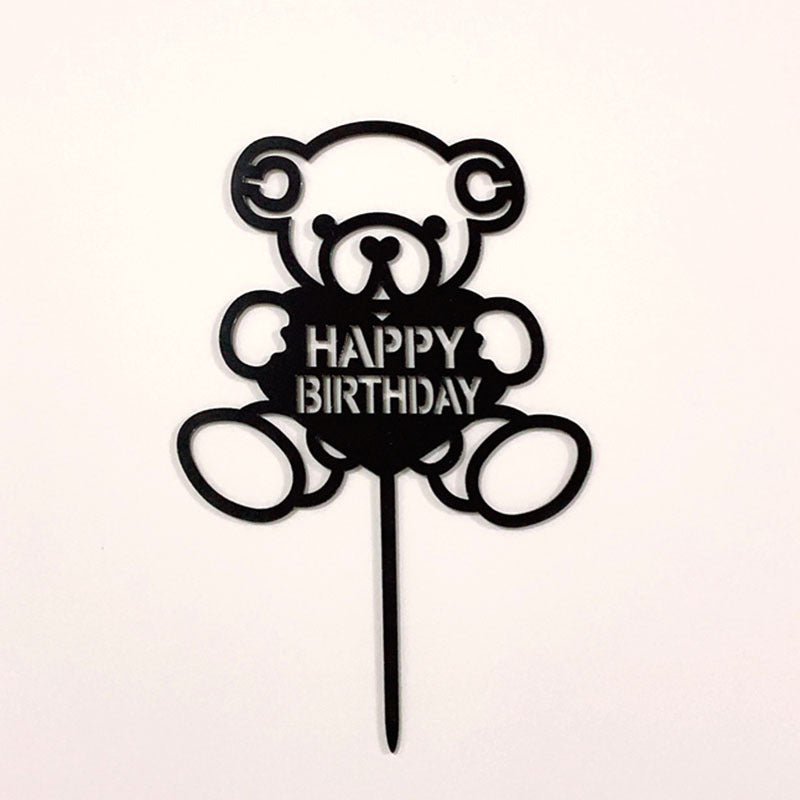 Mirror Gold Acrylic Happy Birthday Cake Topper Insert