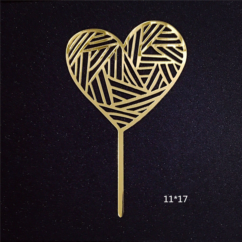 Mirror Gold Acrylic Happy Birthday Cake Topper Insert