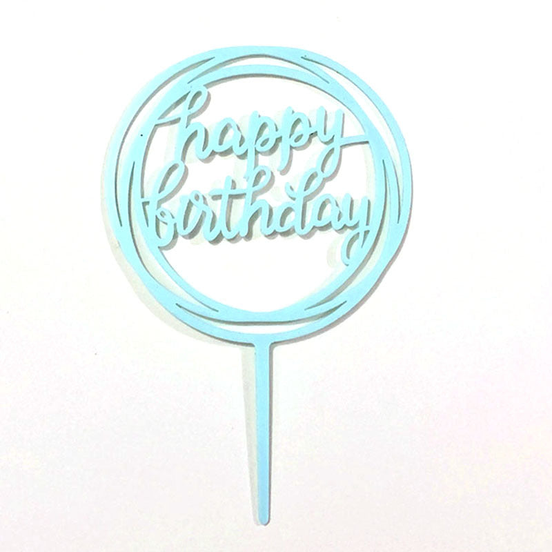 Mirror Gold Acrylic Happy Birthday Cake Topper Insert
