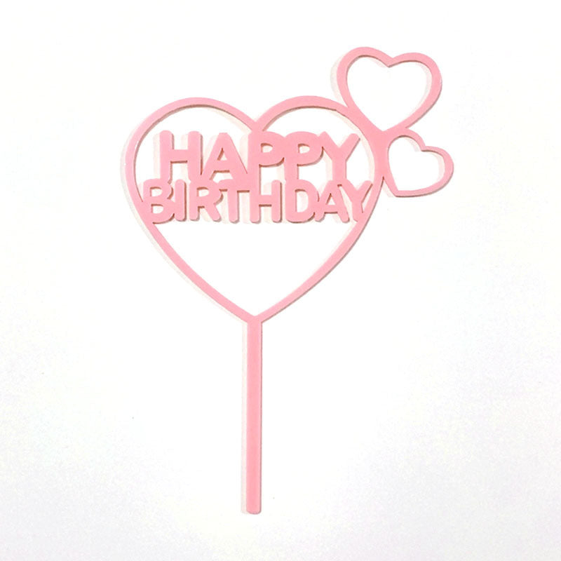 Mirror Gold Acrylic Happy Birthday Cake Topper Insert