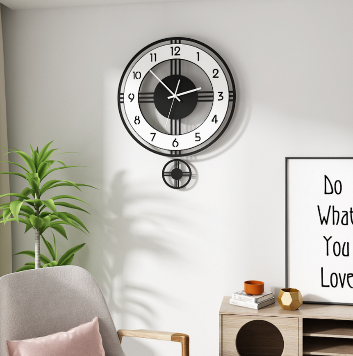 Modern Pendulum Wall Clock for Silent Home Timekeeping