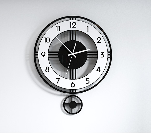 Modern Pendulum Wall Clock for Silent Home Timekeeping