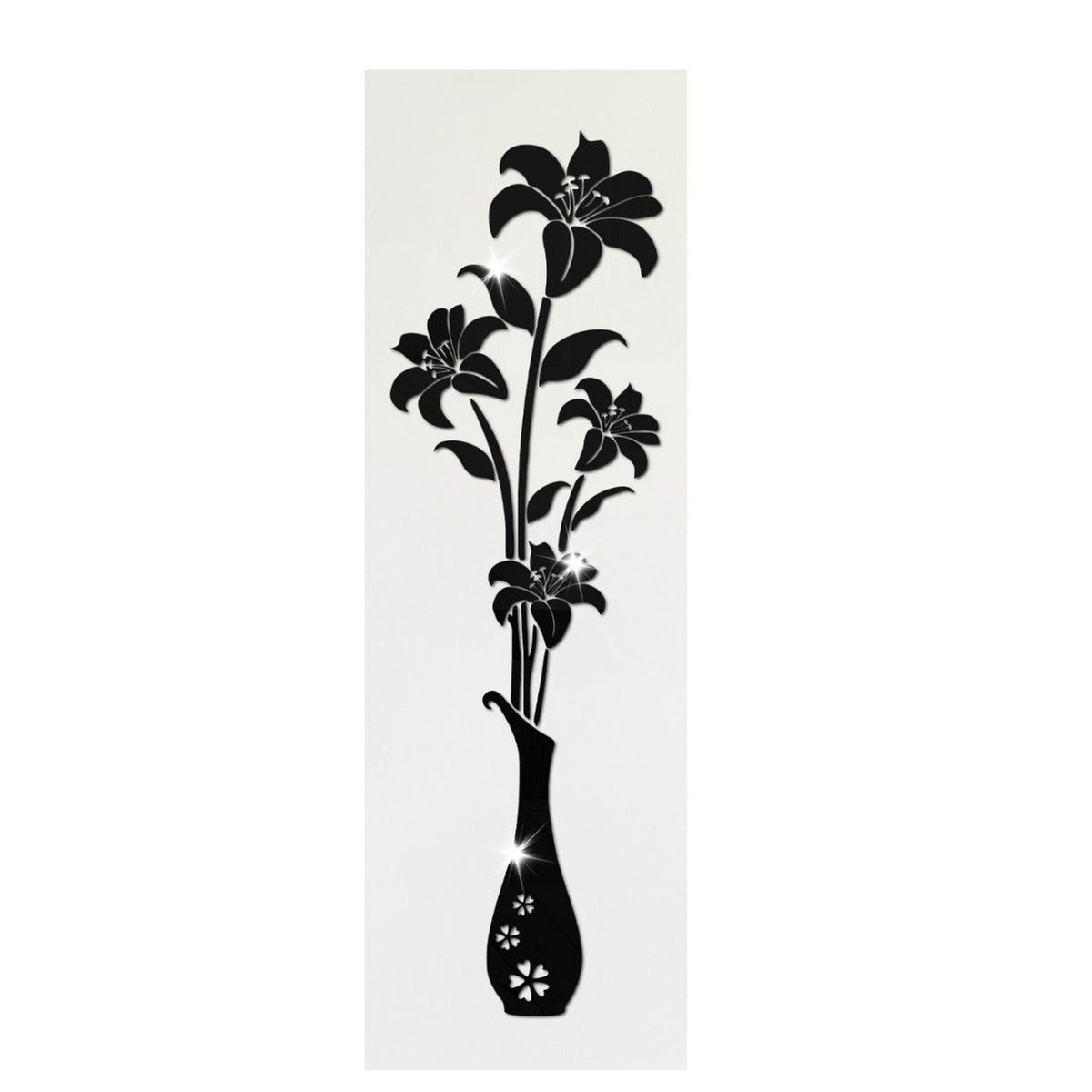 Acrylic Mirror Lily Vase Wall Decor for Elegant Rooms