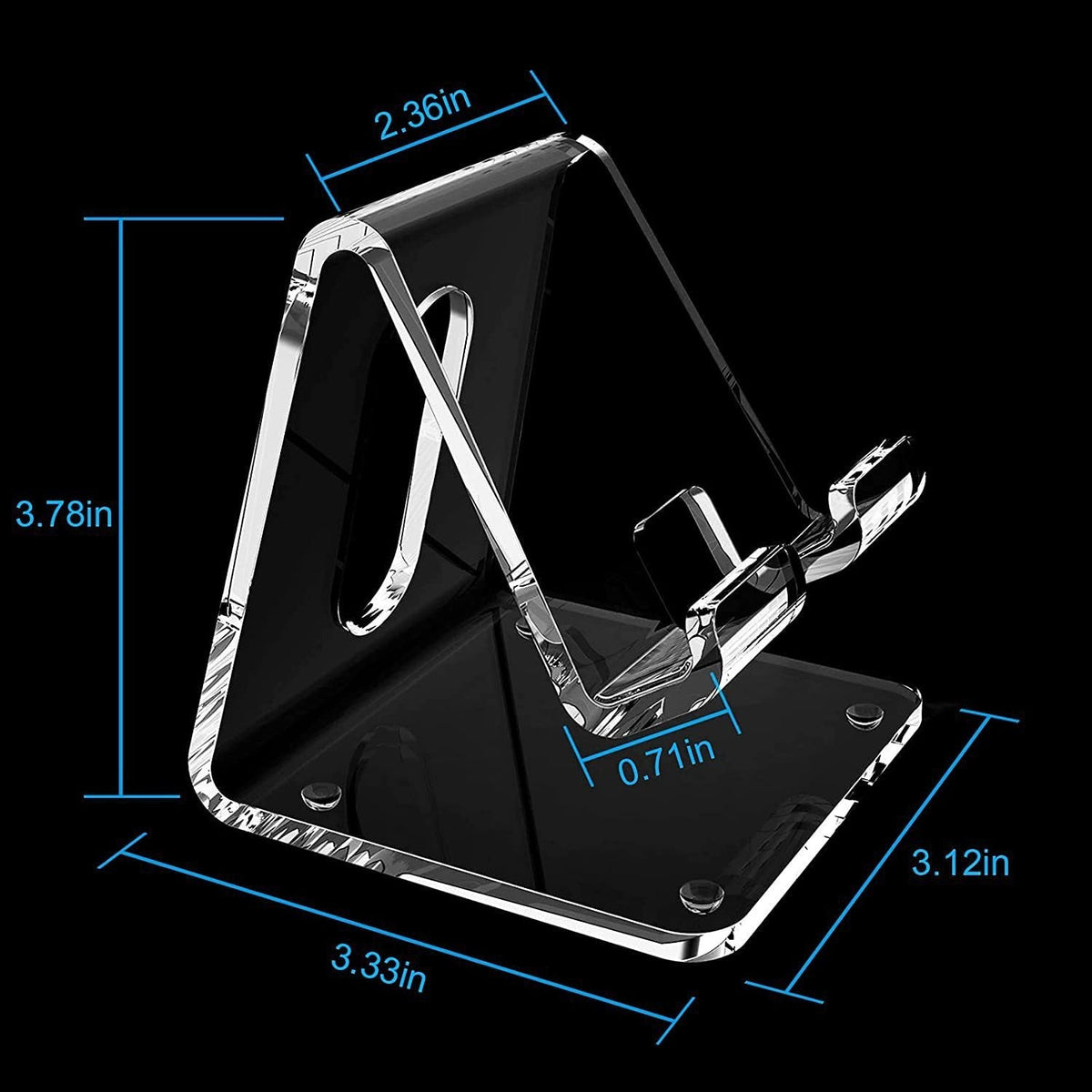 Acrylic Phone Stand for Desk, Crystal Clear Upright Display