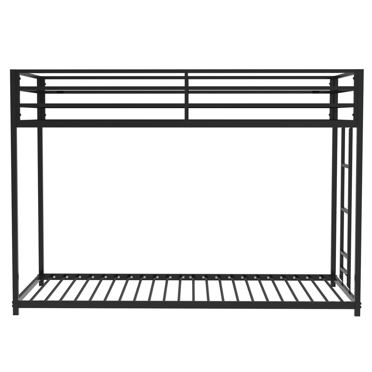 Twin Over Twin Metal Bunk Bed for Two Kids, Matte Black