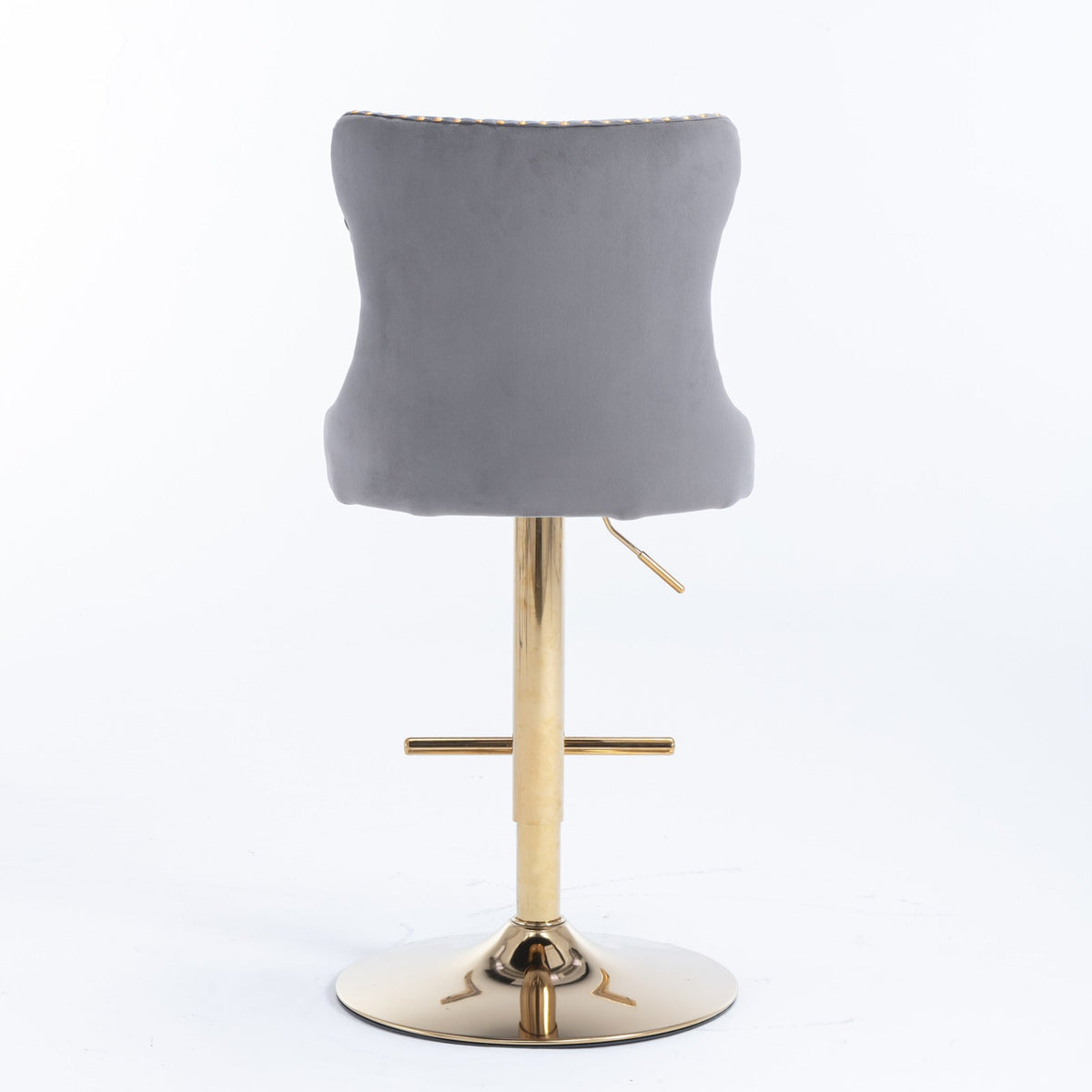 Tufted Velvet Bar Stool, Adjustable 25-33 Inch Height