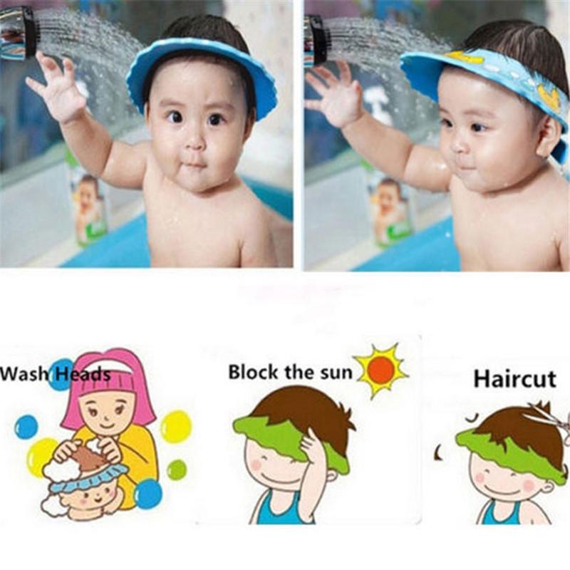 Adjustable Baby Shower Hat for Calmer Hair Washes