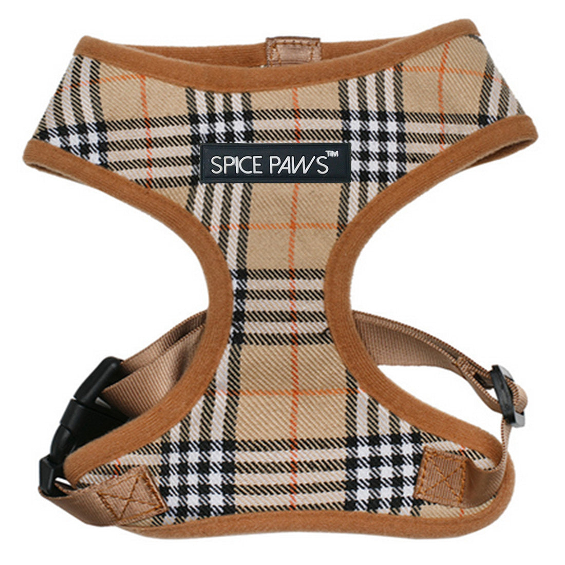Adjustable Plaid Dog Harness Vest for Secure Walks