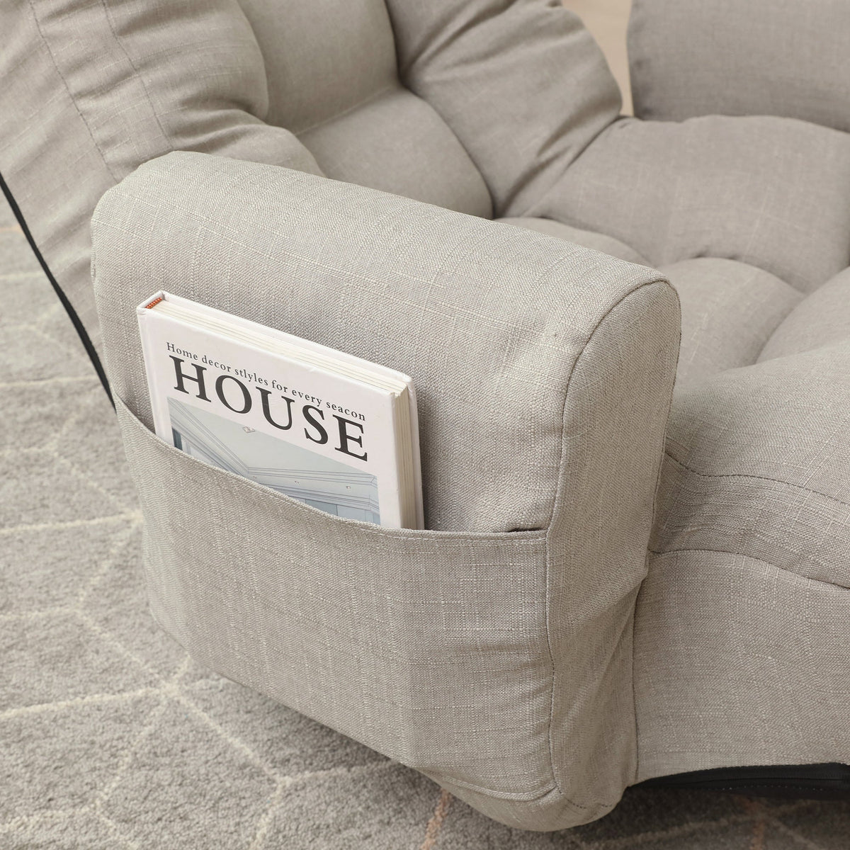 Swivel Floor Lounge Chair with Adjustable Recline