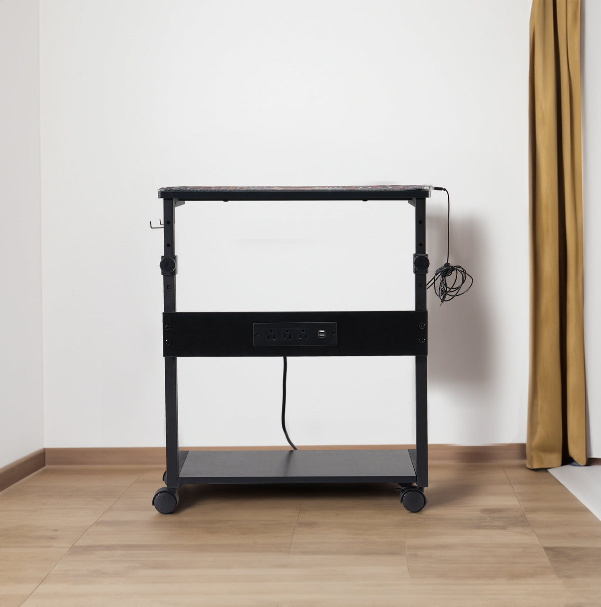 Adjustable Height PC Tower Stand with Locking Wheels