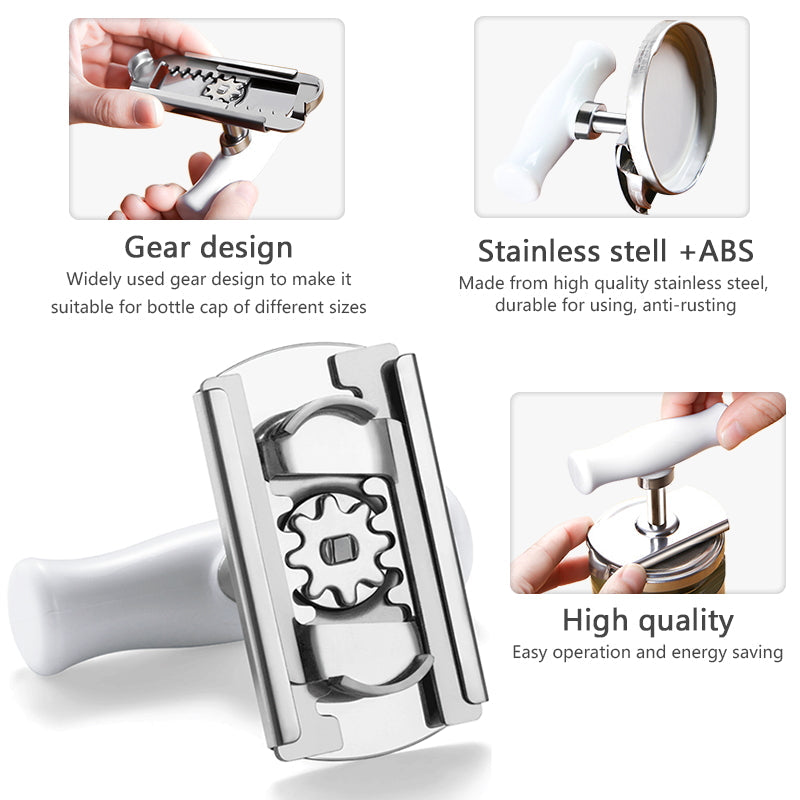 Adjustable Jar Opener for Stuck Lids, Stainless Steel