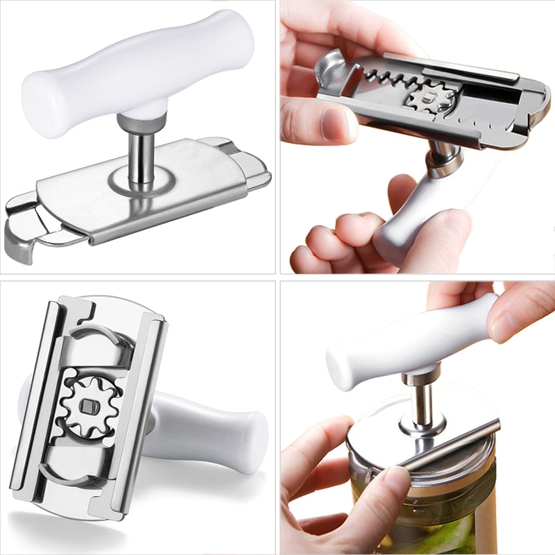 Adjustable Jar Opener for Stuck Lids, Stainless Steel