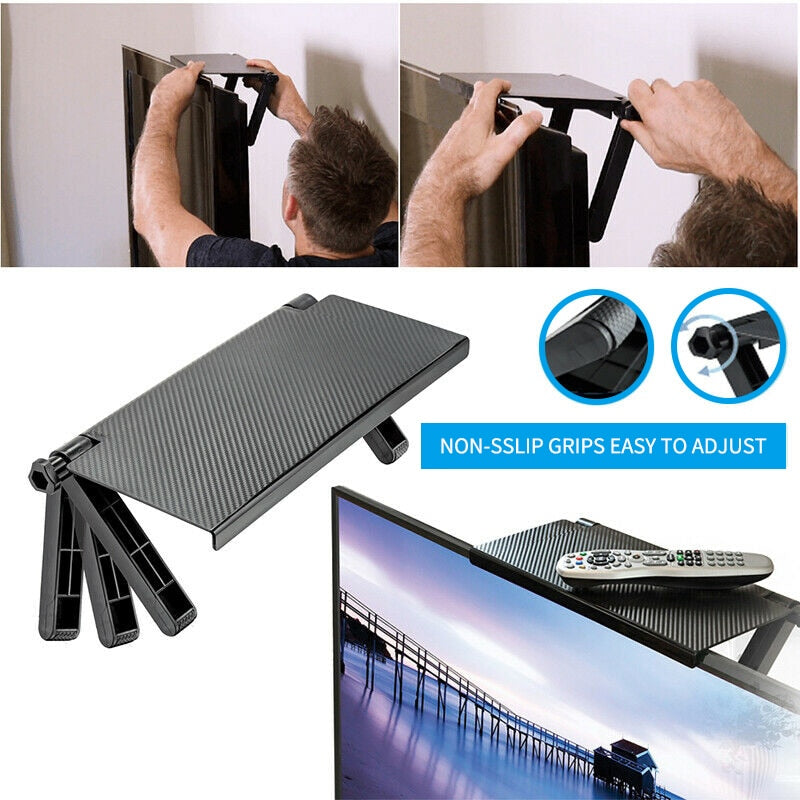 Monitor Top Shelf Desk Riser With Adjustable Arms