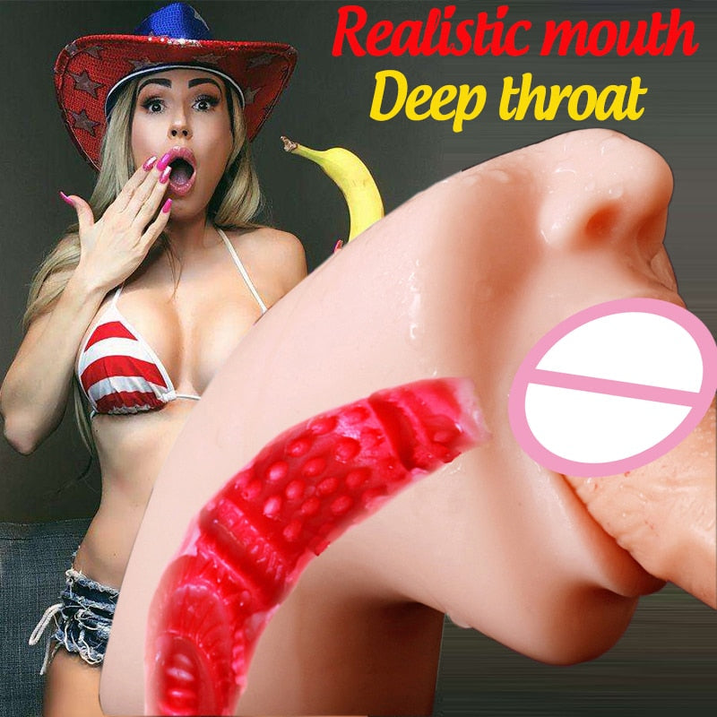 Realistic Pocket Masturbator with Deep Throat Texture