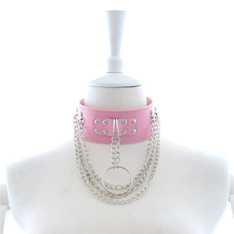 Pink Chain Collar Choker for Flirty Roleplay Looks