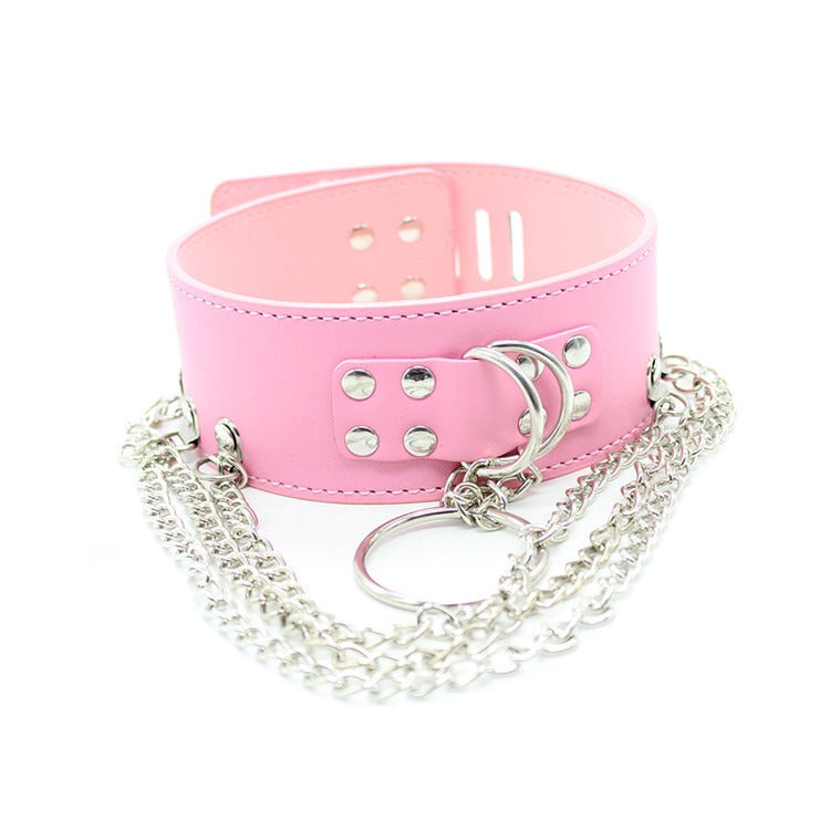 Pink Chain Collar Choker for Flirty Roleplay Looks