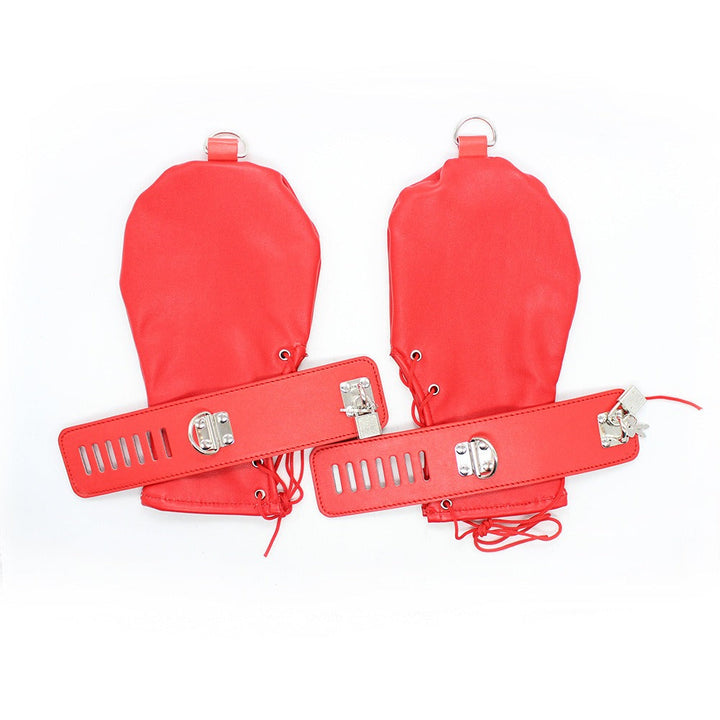 Pink Restraint Gloves for Adjustable Bondage Roleplay