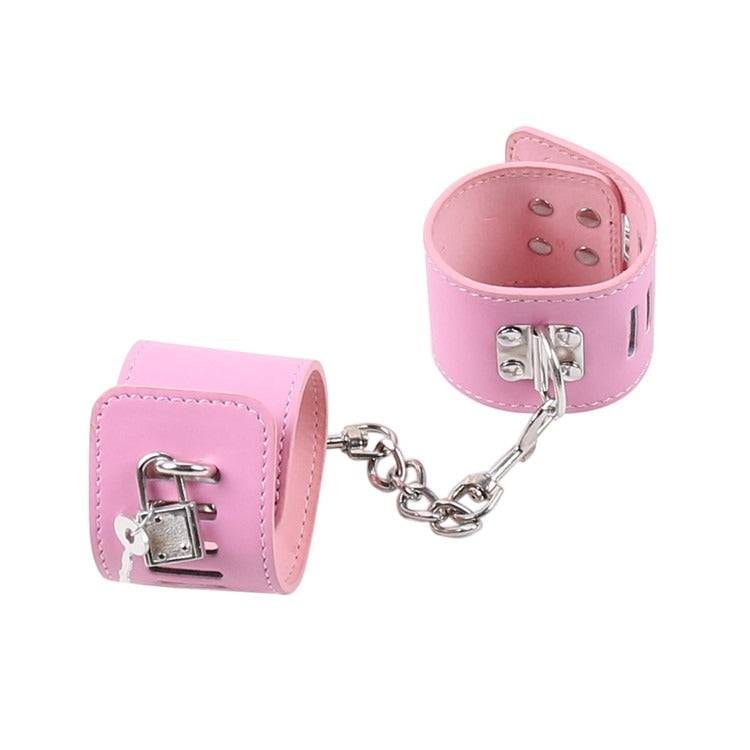 Pink Restraint Gloves for Adjustable Bondage Roleplay