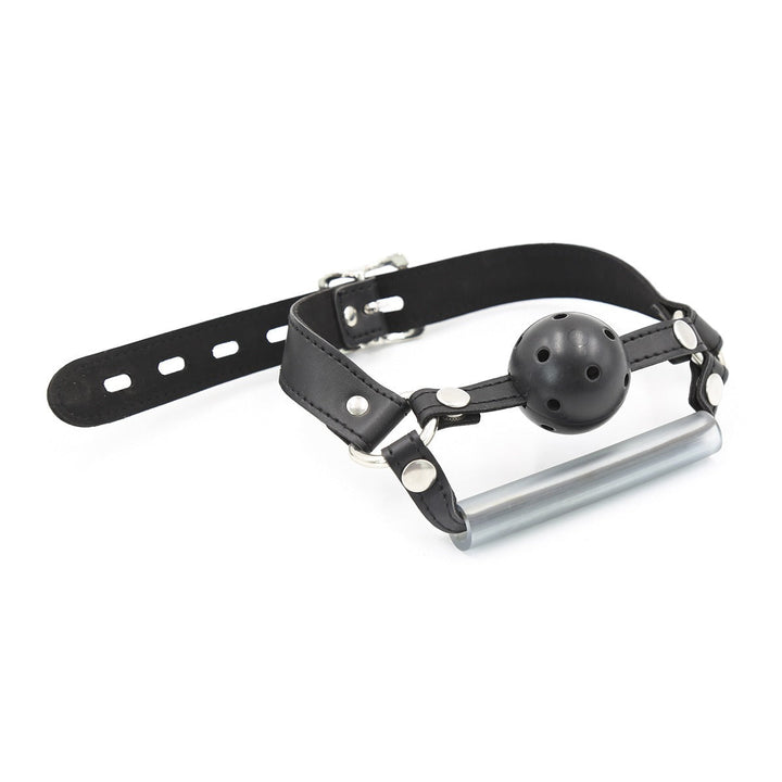 Adjustable BDSM Ball Gag Harness for Structured Roleplay