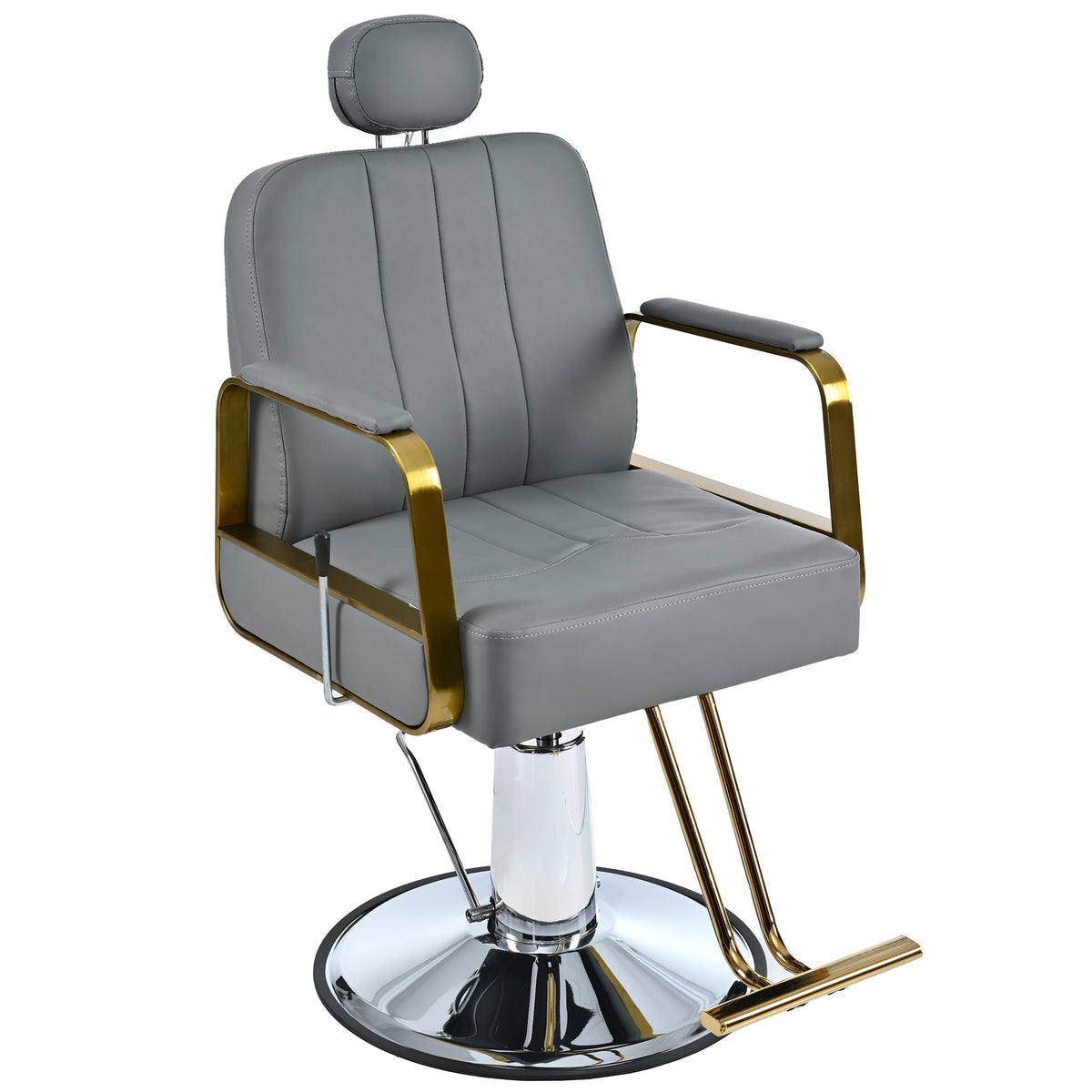 Reclining Salon Chair with Hydraulic Lift and 360° Swivel