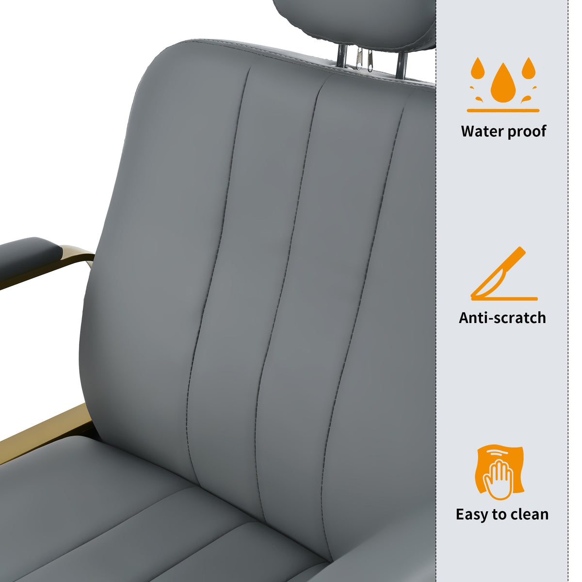 Reclining Salon Chair with Hydraulic Lift and 360° Swivel